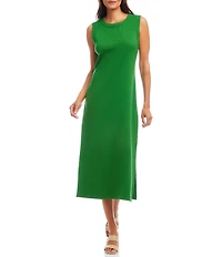 Karen Kane Crew Neck Sleeveless Ribbed Column Midi Dress