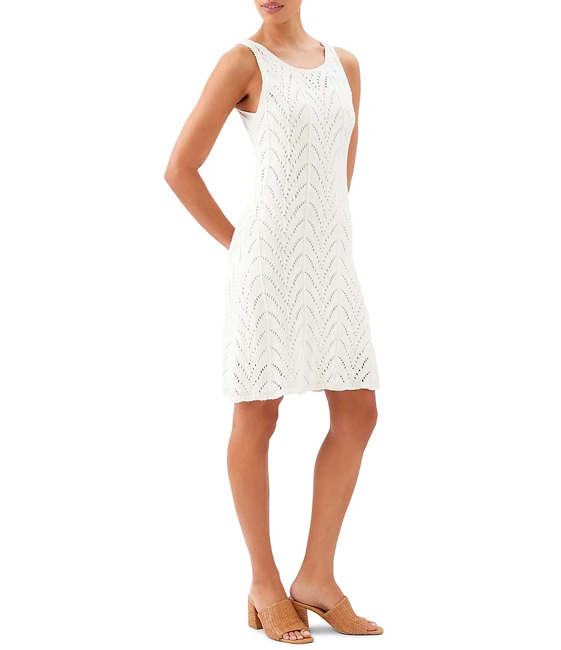 Karen Kane Crochet Scoop Neck Sleeveless A-Line Dress