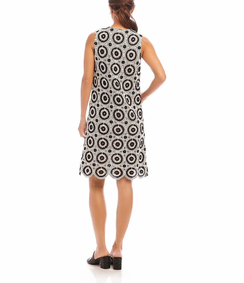 Karen Kane Crochet V-Neck Sleeveless Shift Dress