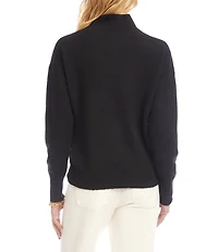 Karen Kane Crossover V-Neck Shawl Collar Long Sleeve Soft Knit Pullover
