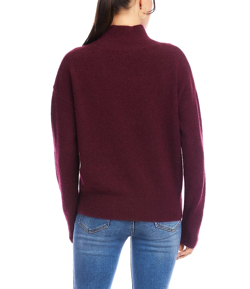 Karen Kane Crossover V-Neck Shawl Collar Long Sleeve Soft Knit Pullover
