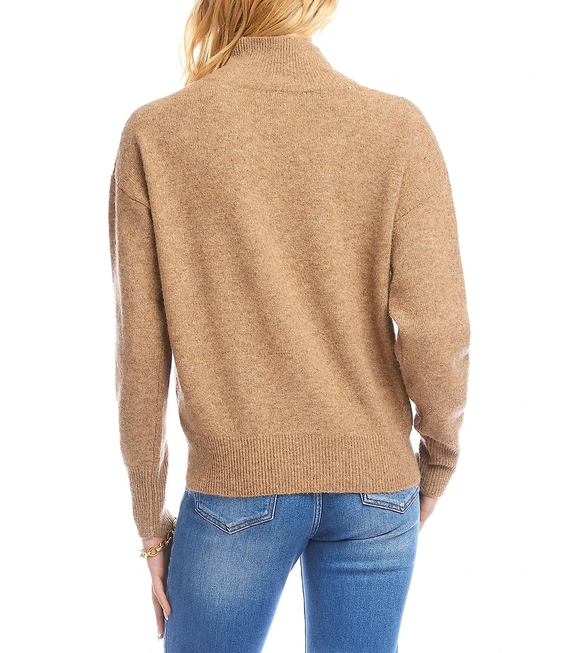 Karen Kane Crossover V-Neck Shawl Collar Long Sleeve Soft Knit Pullover