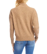 Karen Kane Crossover V-Neck Shawl Collar Long Sleeve Soft Knit Pullover