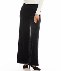 Karen Kane Crushed Velvet Wide Leg Pull On Pants