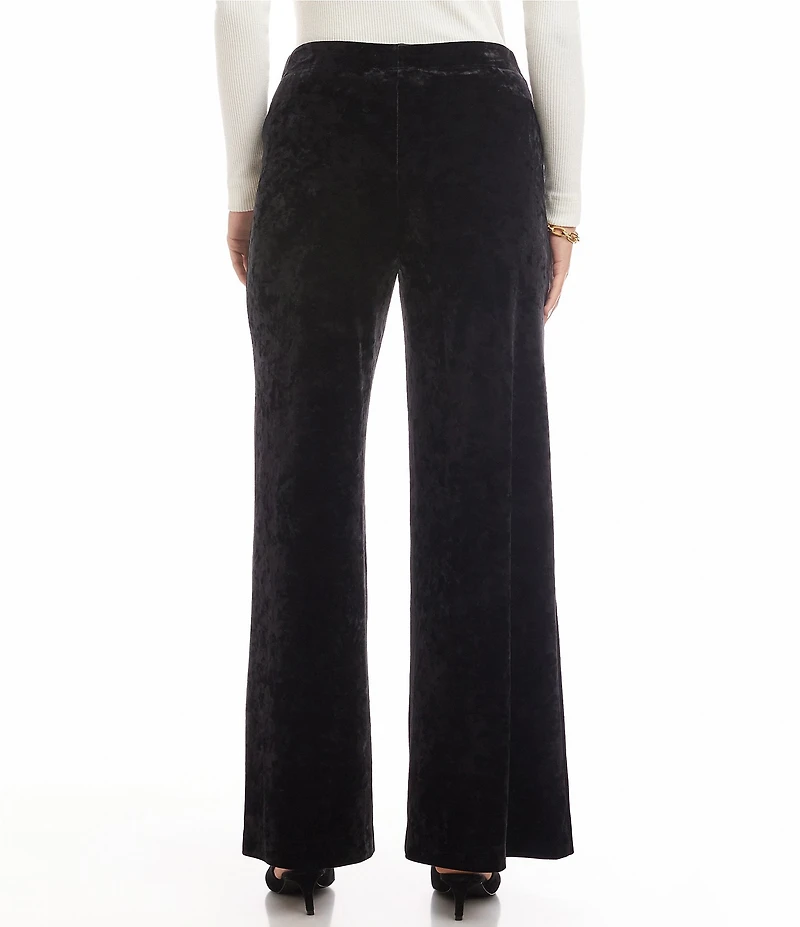 Karen Kane Crushed Velvet Wide Leg Pull On Pants