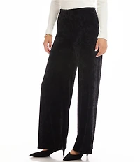Karen Kane Crushed Velvet Wide Leg Pull On Pants