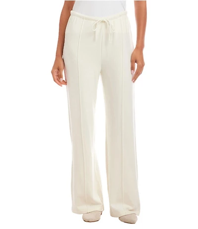 Karen Kane Double Knit Coordinating Pintuck Drawstring Wide Leg Sweatpants