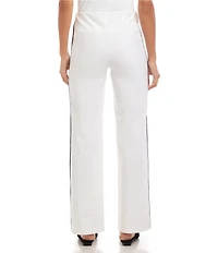 Karen Kane Double Stretch Twill Contrast Piped Wide Leg Pants