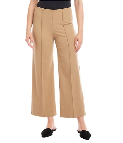 Karen Kane Double Stretch Twill Cropped Pintuck Wide Leg Pants