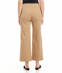 Karen Kane Double Stretch Twill Cropped Pintuck Wide Leg Pants