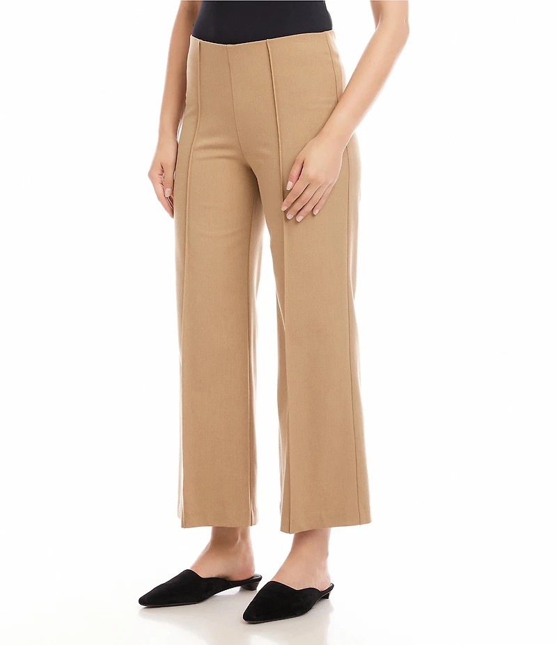 Karen Kane Double Stretch Twill Cropped Pintuck Wide Leg Pants