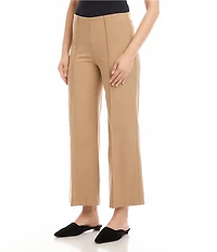 Karen Kane Double Stretch Twill Cropped Pintuck Wide Leg Pants