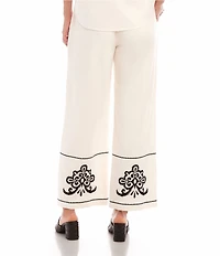 Karen Kane Embroidered Wide Leg Pants