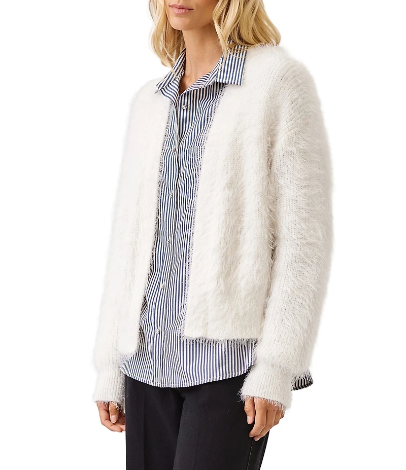 Karen Kane Eyelash Knit Open Front Cardigan