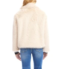Karen Kane Faux Fur Notched Collar Cropped Jacket