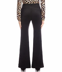 Karen Kane Faux Suede High-Rise Flared Front Slit Pants