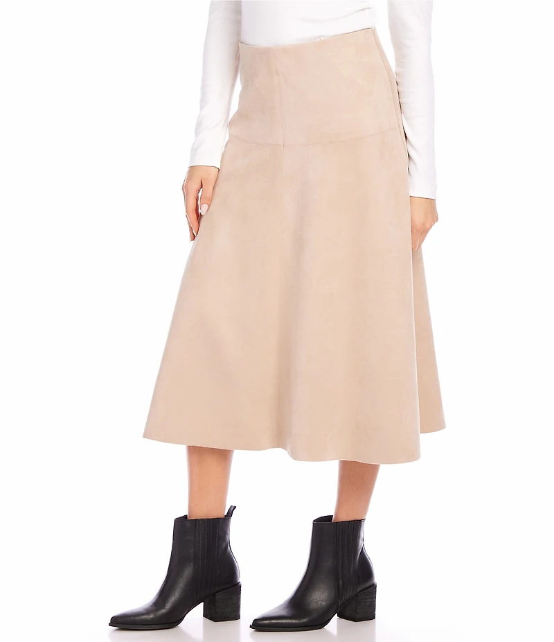 Karen Kane Faux Suede Midi Skirt