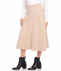 Karen Kane Faux Suede Midi Skirt