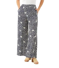 Karen Kane Floral Crepe High Rise Wide Leg Pants