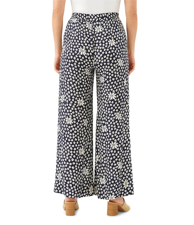 Karen Kane Floral Crepe High Rise Wide Leg Pants