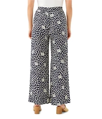Karen Kane Floral Crepe High Rise Wide Leg Pants