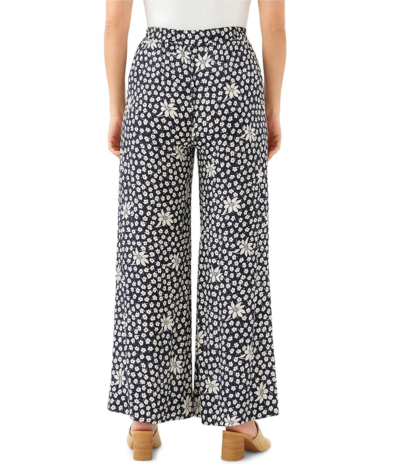 Karen Kane Floral Crepe High Rise Wide Leg Pants