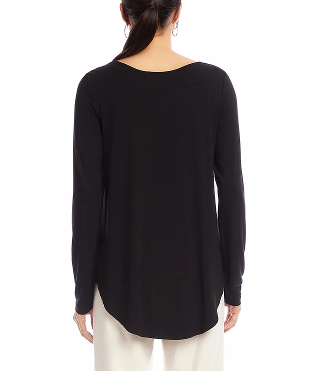 Karen Kane Scoop Neck Short Sleeve Print Peasant Top Liberty Center