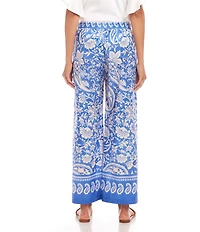 Karen Kane Floral Paisley Printed Cotton Pants