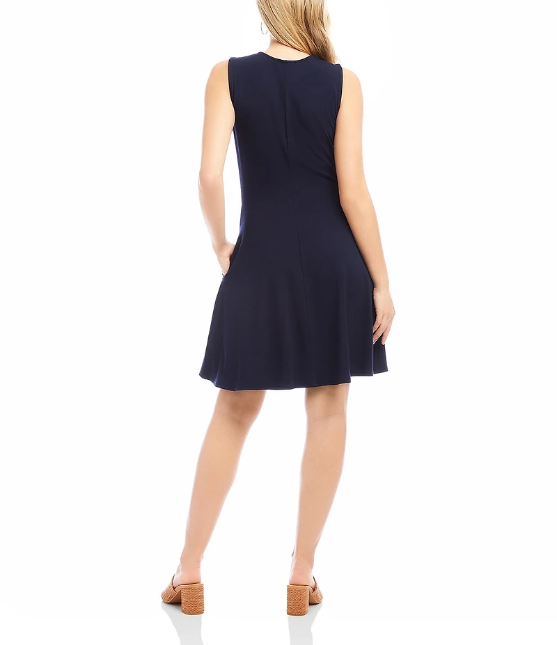 Karen Kane Jersey Knit Scoop Neck Sleeveless Fit-And-Flare Dress