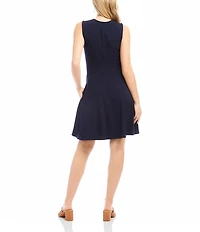 Karen Kane Jersey Knit Scoop Neck Sleeveless Fit-And-Flare Dress