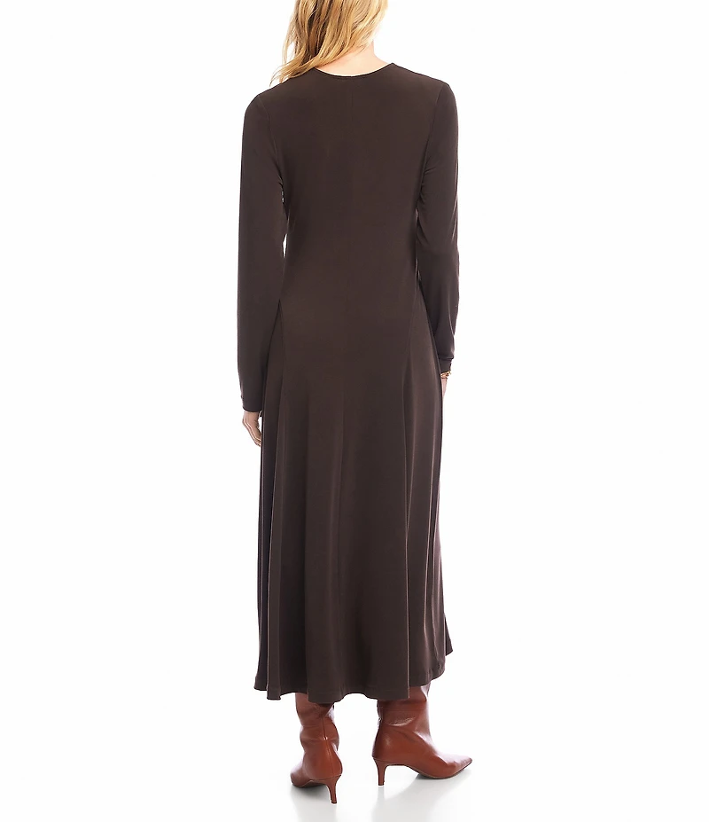 Karen Kane Kate V-Neck Long Sleeve Travel Jersey Midi Dress