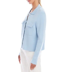 Karen Kane Knit Crew Neck Long Sleeve Button Front Cardigan