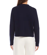 Karen Kane Knit Crew Neck Long Sleeve Button Front Cardigan