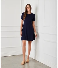 Karen Kane Knit Crew Neck Short Sleeve A-Line Dress