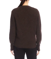 Karen Kane Knit Long Sleeve Faux Wrap Top