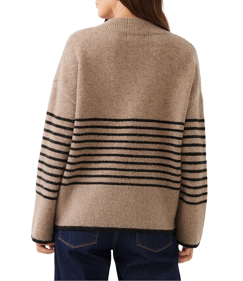 Karen Kane Knit Stripe V-Neck Long Sleeve Top