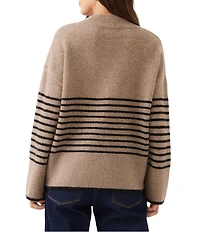 Karen Kane Knit Stripe V-Neck Long Sleeve Top