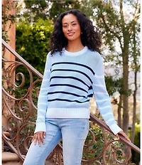 Karen Kane Knit Striped Pattern Crew Neck Long Sleeve Top