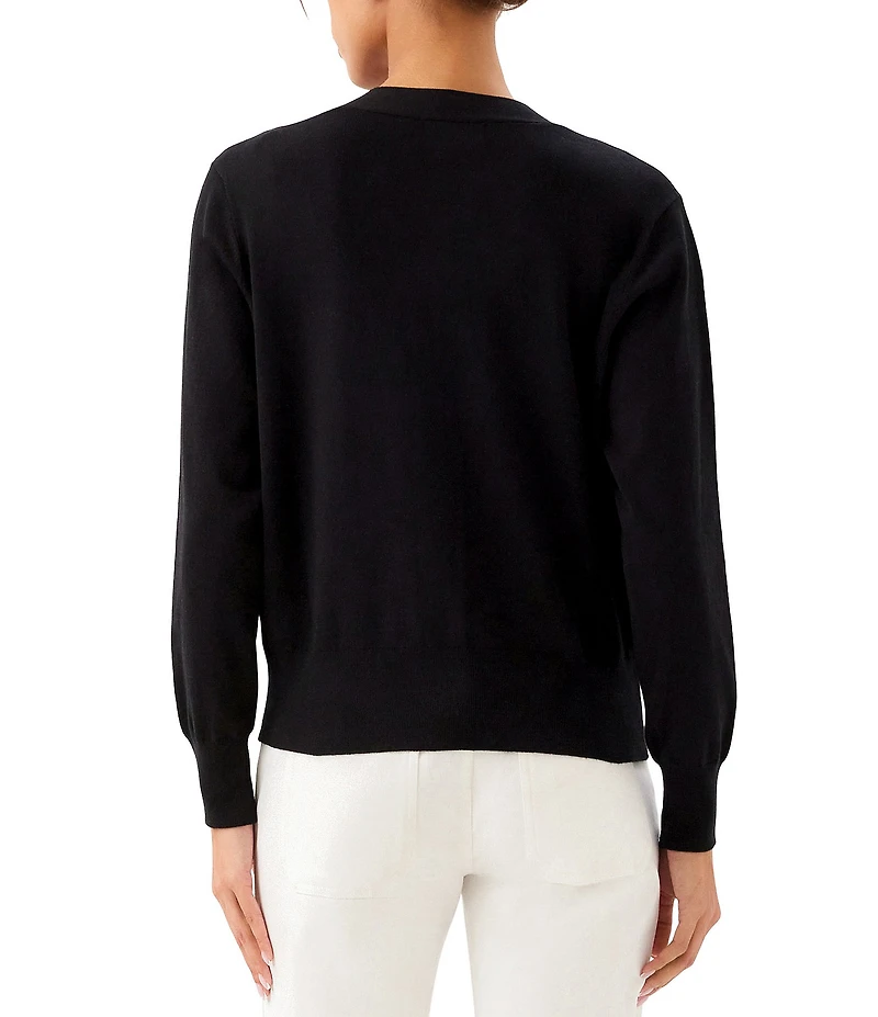 Karen Kane Knit V-Neck Long Sleeve Button Front Cardigan