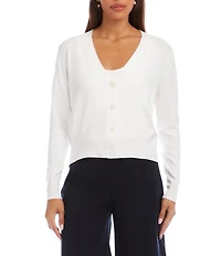 Karen Kane Knit V-Neck Long Sleeve Button Front Cardigan