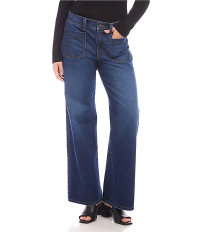 Karen Kane Lauren Patch Pocket Wide Leg Jeans