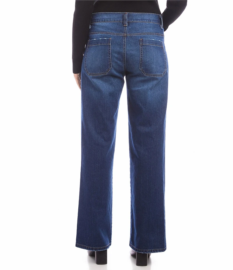 Karen Kane Lauren Patch Pocket Wide Leg Jeans