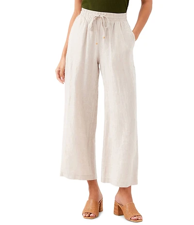 Karen Kane Linen High Rise Wide Leg Drawstring Pants