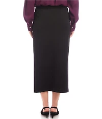 Karen Kane Lizbeth Stretch Twill Straight High Waisted Midi Skirt