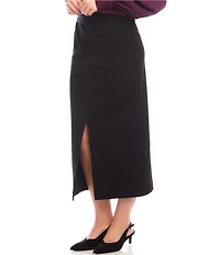 Karen Kane Lizbeth Stretch Twill Straight High Waisted Midi Skirt
