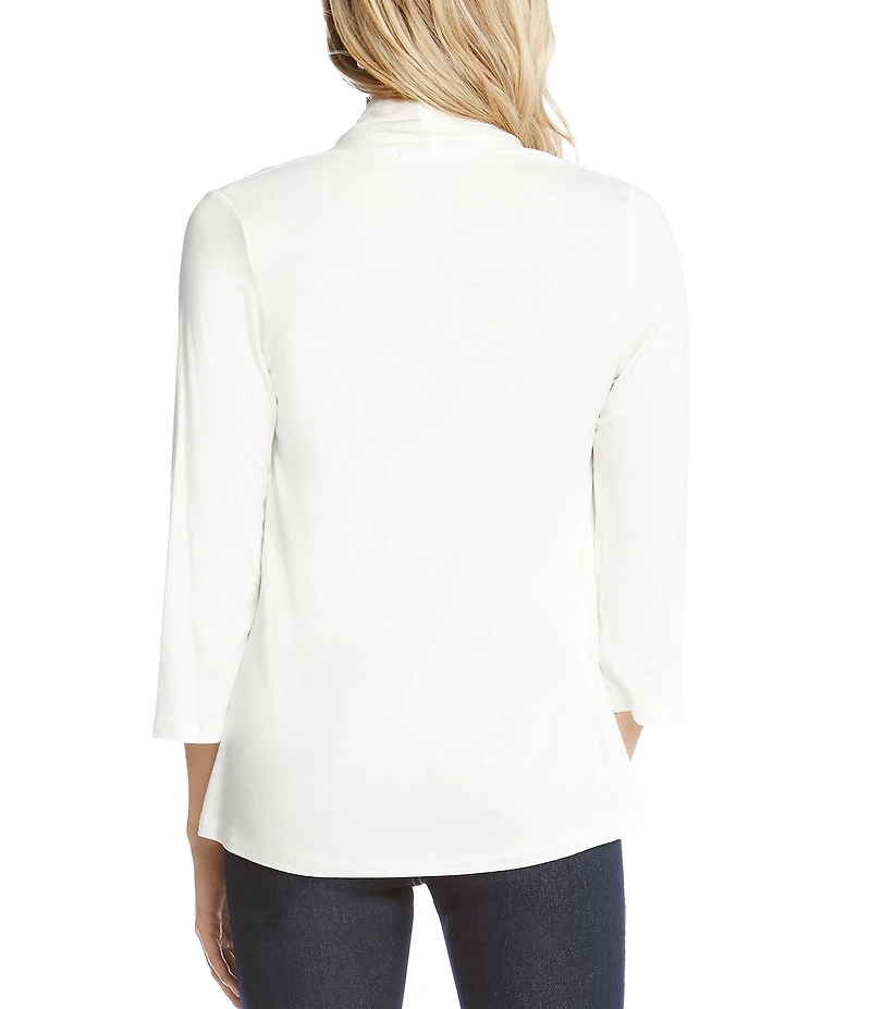 Karen Kane Molly Open Front 3/4 Sleeve Jersey Knit Cardigan