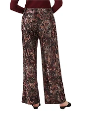 Karen Kane Paisley Burnout Velvet Wide Leg Pants