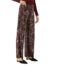Karen Kane Paisley Burnout Velvet Wide Leg Pants
