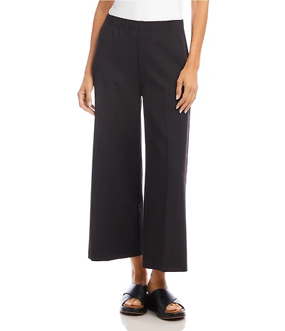 Karen Kane Petite Size High-Rise Cropped Wide Leg Pull-On Pants