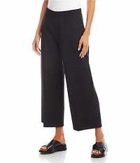Karen Kane Petite Size High-Rise Cropped Wide Leg Pull-On Pants